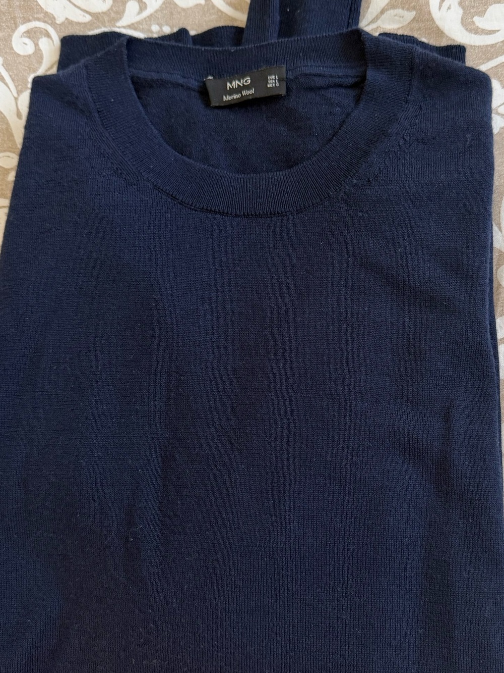 Mango Men's Dark Navy Crewneck Sweater